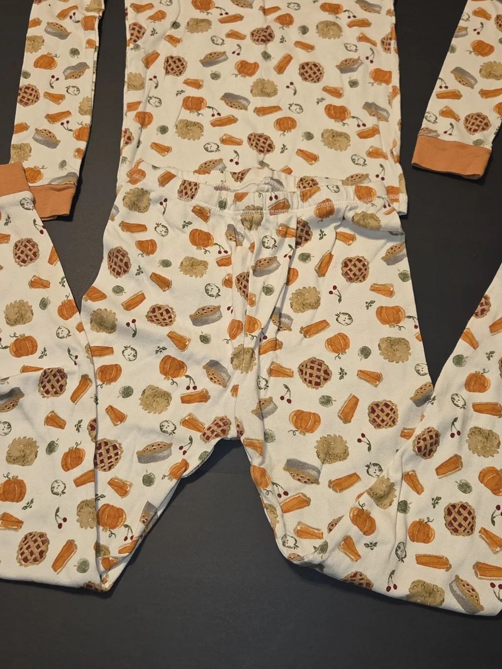 Burt's Bees Cream and Orange Pumpkin Pie Kids Pajama Set
